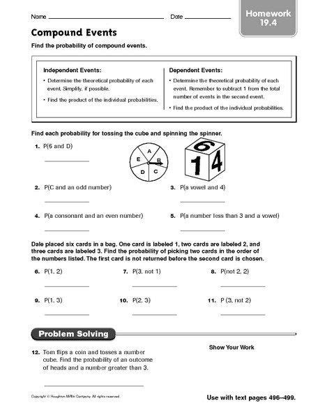 addition rules  multiplication rules  probability worksheet