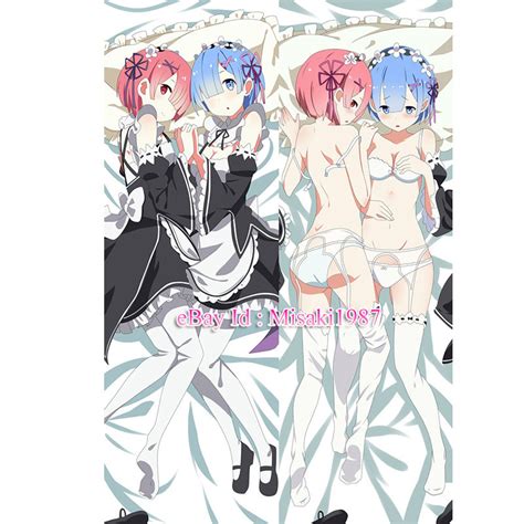 re zero dakimakura rem ram japanese anime girl hugging body pillow case covers 2 ebay