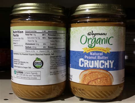 wegmans natural organic peanut butter ingredients dry roasted organic blanched peanuts salt