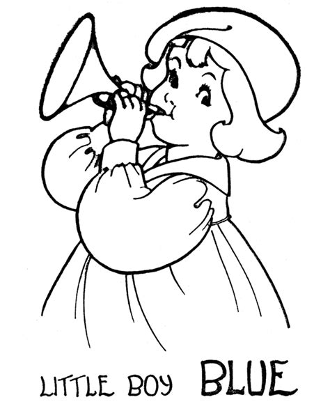 bluebonkers  boy blue nursery rhymes coloring page sheets