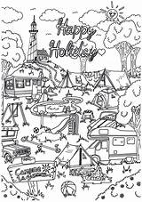 Vakantie Campamento Malvorlage Kleurplaten Campeggio Vacanza Campingurlaub Landen Zomer Printen Schoolplaten Große Uitprinten Downloaden sketch template