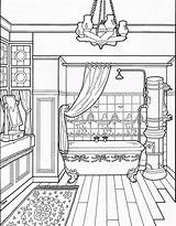 Coloring Bathroom Pages House Victorian Adult Colouring Clean Modern Kids Sheet Drawing Printable Book Sheets Room Interior Color Homes Books sketch template