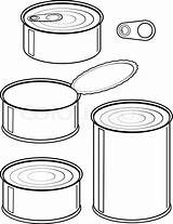 Canned Clipart Food Cans Foods Vector Coloring Clip Set Cliparts Library Healthy Clipground Illustration Collection Getdrawings sketch template
