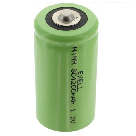 exell  mah nimh subc size rechargeable button top battery