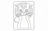 Coloring Headed Tomcat Big Cat Pages sketch template