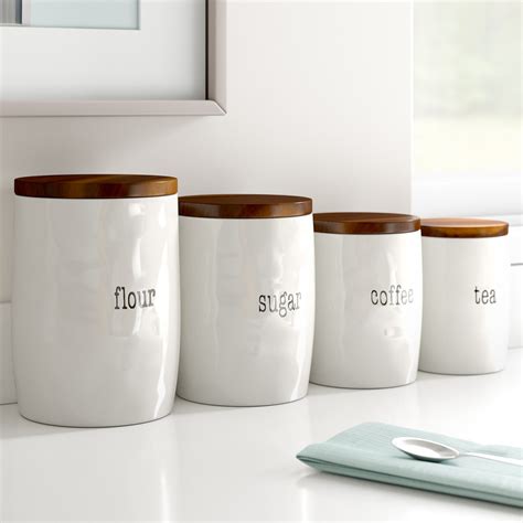 white decorative canister sets kitchen canisters  tone modern