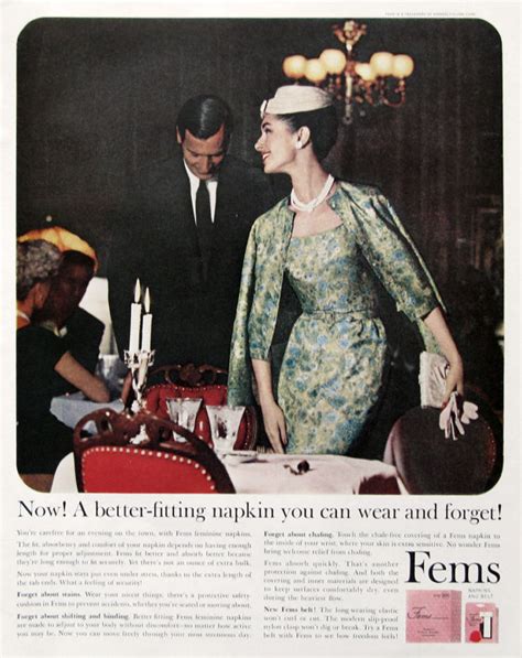 1960 Fems Feminine Hygiene Products Ad 1960s Women S