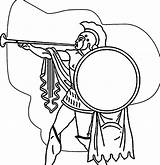 Coloring Soldier Roman Horn Wecoloringpage sketch template