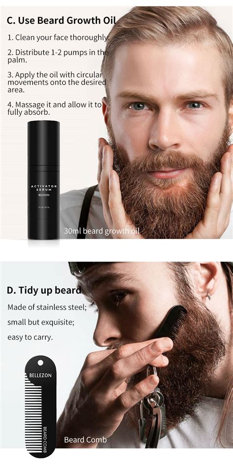 4 pcs set beard growth kit in men s skin care products nourishing