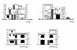 Elevation Bungalow Autocad Residential Cadbull Description sketch template
