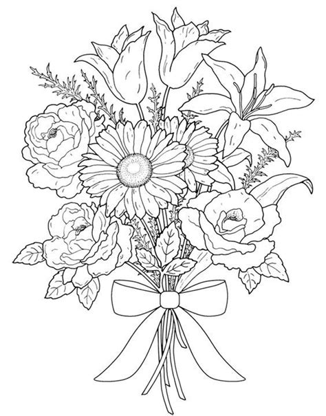 pin  coloring flower page