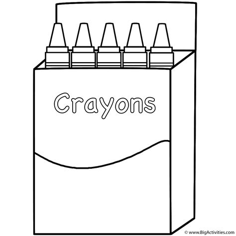box  crayons coloring page   school