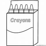 Coloring Box Crayons School Back Crayon Pages Printable sketch template