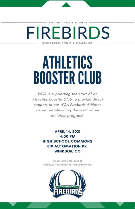 athletics booster club meeting sign  form windsor charter academy
