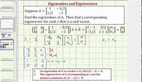 find  eigenvalues   unit eigenvectors    matrix youtube