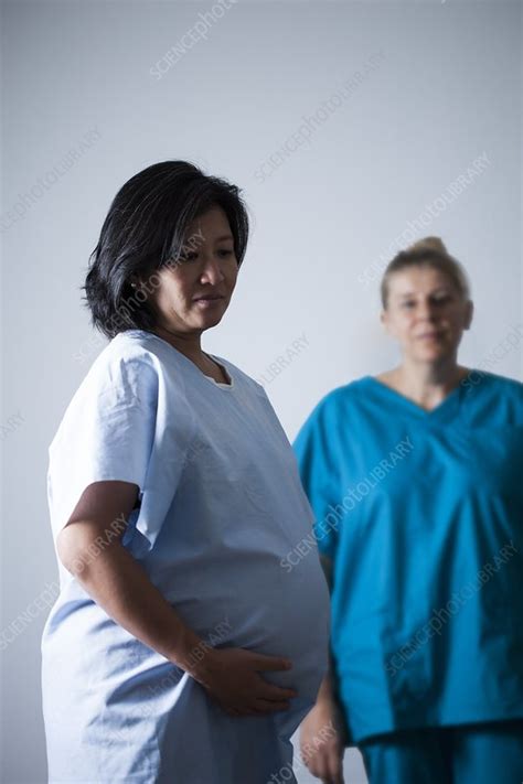 Pregnant Woman In Early Labour Stock Image F031 0167 Science