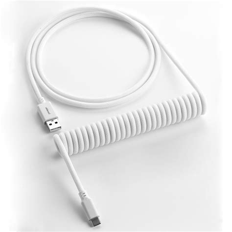 cablemod classic coiled keyboard cable glacier white usb   usb type  cm cablemod