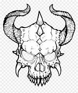 Skull Demon Evil Devil Skulls Mask Horns Vhv sketch template