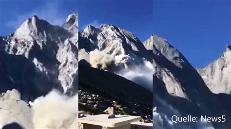 riesiger bergsturz  graubuenden schweiz augenzeugenvideo vom  youtube