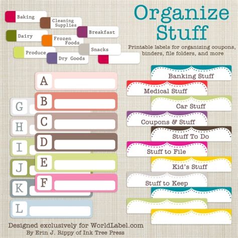 organizing labels   stuff  printable labels templates