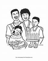 Kwanzaa Coloring Pages Celebrating Family Pdf Primarygames sketch template