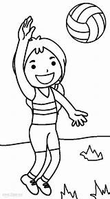 Volleyball Coloring Pages Kids Printable Drawing Player Cool2bkids Getdrawings sketch template