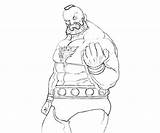 Fighter Street Zangief Action sketch template