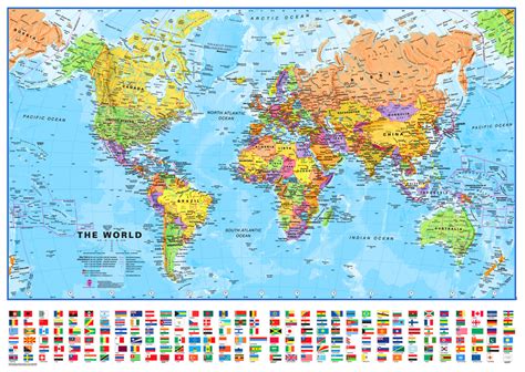 world map physical wall chart paper print maps large world map poster