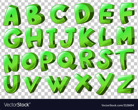 letters   alphabet  green color royalty  vector