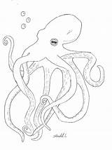 Octopus Cartoon Blue Coloring Getdrawings Drawing sketch template