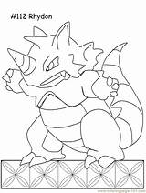Rhydon Pokemon Coloring Pages Printable Cartoons sketch template