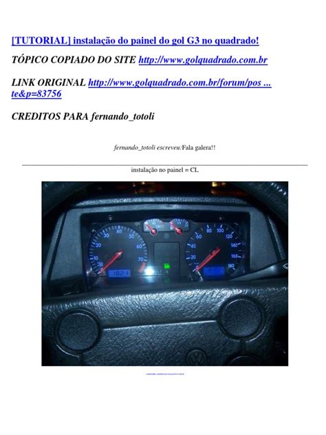 tutorial instalacao  painel  gol   quadrado