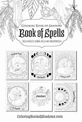 Book Shadows Coloring Pages Spells Wiccan Books Shadow Choose Board Pagan sketch template