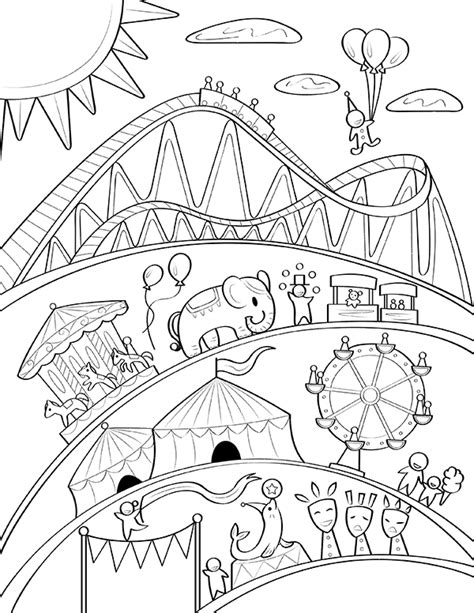 carnival rides coloring pages