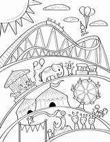 Malvorlagen Parques Jahrmarkt Negro Atracciones Zeichnungen Zirkus Feria Fasching Kleurplaten Strichzeichnung Geburtstagsfeier Weihnachten Diversiones Abrir sketch template