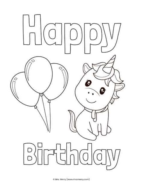 happy birthday unicorn coloring page images   finder