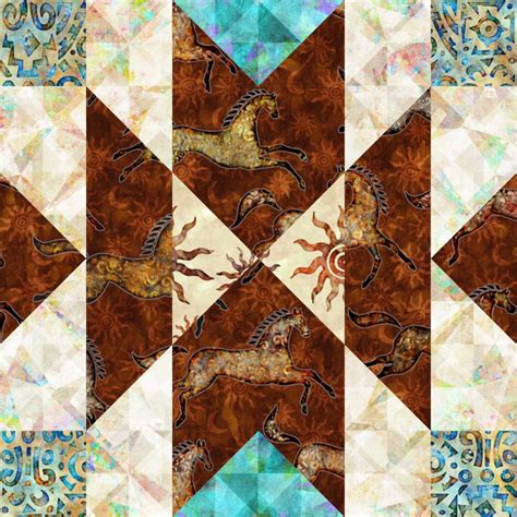southwest flair quilt pattern hard copy mailed   blue bear quilts