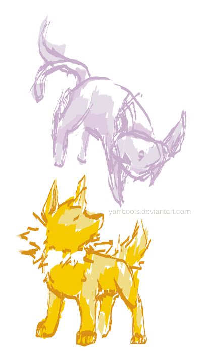 eeveelutions jolteon espeon  yarrboots  deviantart