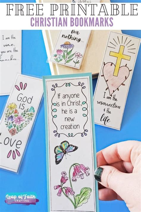 christian bookmarks  print  color leap  faith crafting