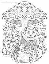 Animals Hippie Coloring Book Pages Thaneeya Groovy Choose Board Animal sketch template
