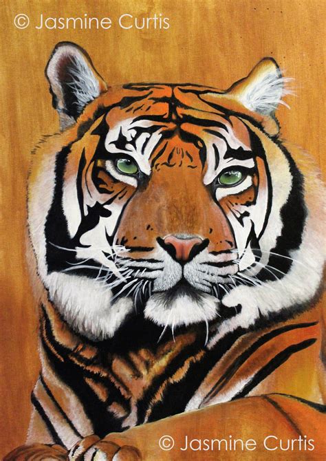 tiger art print acrylic painting print animal art print etsy