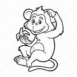 Monkey Macaco Mono Comiendo Marmoset Empiecen Plátano Savva Ksenya Shareasale sketch template