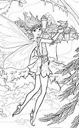 Coloring Fairy Pages Fairies Beautiful Colouring Print Printable Angel Color Adult Sheets Faeries Books Fantasy Too Kids Wee Folk Adults sketch template