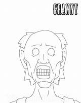 Granny Horror Game Coloring Pages sketch template