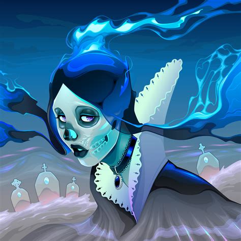 vector illustrations design art graphic design cemetery scary ghost horror fantasy