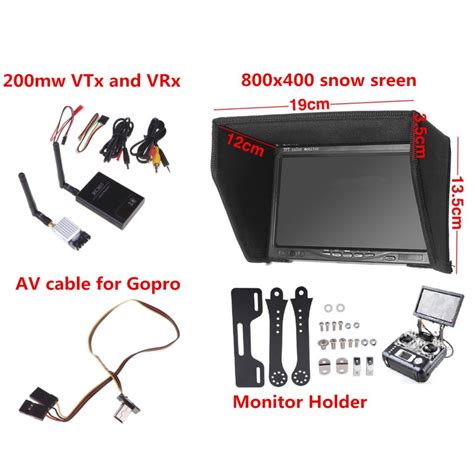 fpv combo uuustore ghz mw video audio transmitter receiver  hd monitor  fpv