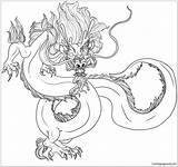 Dragon Chinese Pages Coloring Color sketch template