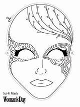 Mask Drawing Halloween Face Masks Purge Template Color Kids Sci Fi Gras Mardi Coloring Printable Easy Pages Patterns Carnival Paper sketch template
