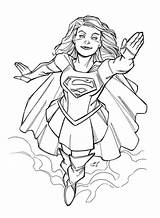 Coloring Supergirl Pages Printable Superhero Flash sketch template