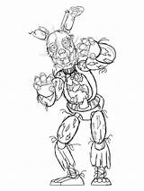 Pages Fnaf Springtrap Coloring4free Animatronics 2721 Mycoloring sketch template